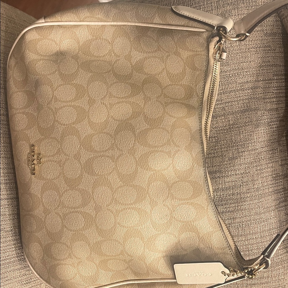 Coach Beige Signature Shoulder Bag